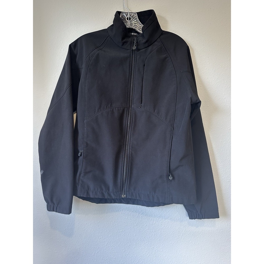 Black Diamond Jacket Large Black Soft Shell Full Zip Casual Coat Size‎ Medium